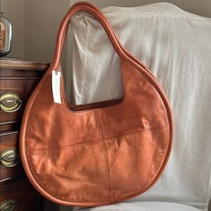 Anthropologie Orange Circle Bag